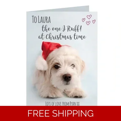 Personalised Rachael Hale Terrier Christmas Card